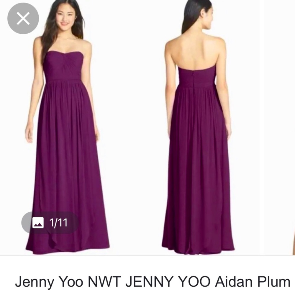 Jenny Yoo Aidan convertible chiffon gown. Plum. Size 4.